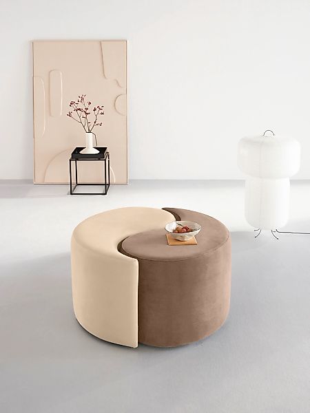 Guido Maria Kretschmer Home&Living Polsterhocker "Yin&Yang Durchmesser 82cm günstig online kaufen