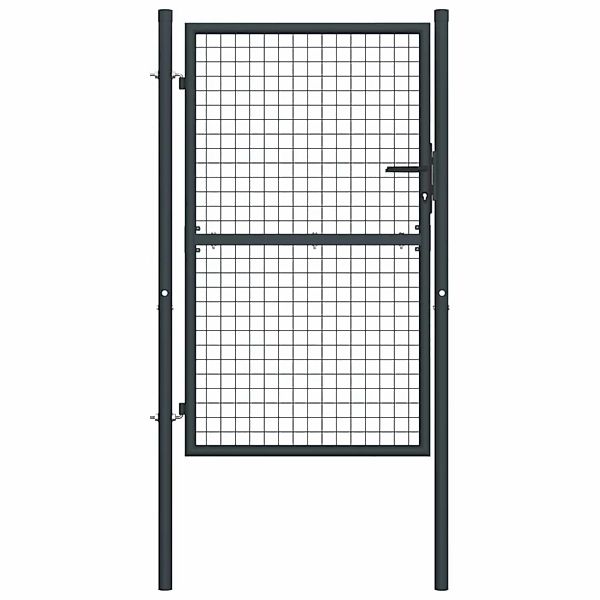 Mesh-gartentor Verzinkter Stahl 100 X 200 Cm Grau günstig online kaufen