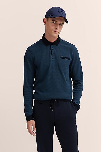 bugatti Langarm-Poloshirt, mit Strukturkragen günstig online kaufen