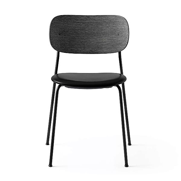 Menu - Co Dining Chair Leder - schwarz/BxHxT 50x85x49,5cm/Gestell pulverbes günstig online kaufen