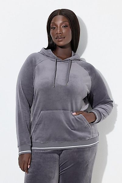 Ulla Popken Sweatjacke Homewear-Nickihoodie Girlboss-Stickerei Kapuze günstig online kaufen