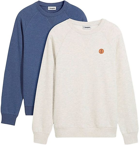 bonprix Sweatshirt (Packung, 2-tlg) Regular Fit, unifarben, aus Baumwolle u günstig online kaufen
