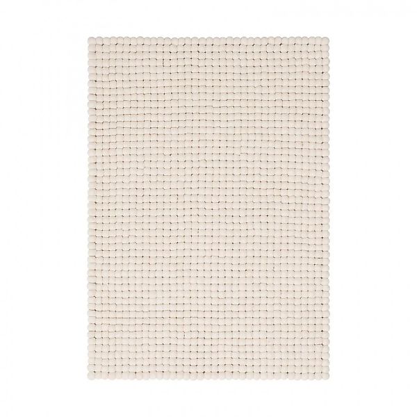 myfelt - Linéa Filzkugelteppich rechteckig - weiß/90x130 cm günstig online kaufen