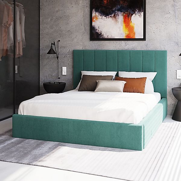 FDM Polsterbett Stauraumbett KAJA Bettgestell 90x200, günstig online kaufen