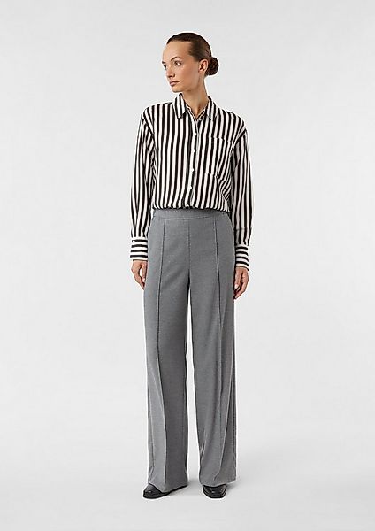 comma Chinos Hose Marlenehose aus weichem Flanell mit Elastikbund günstig online kaufen