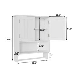 Semiocthome Hängeschrank Wandbadezimmerschrank mit 2 Türen günstig online kaufen