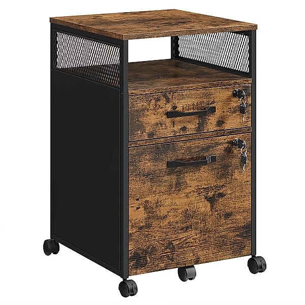 Vasagle Büroschrank Industriestil 42 cm x 44 cm x 69 cm Braun-Schwarz günstig online kaufen