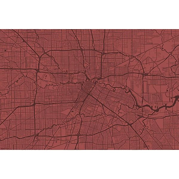Fototapete Stadtkarte Metropole Rot Schwarz 4,00 m x 2,70 m FSC® günstig online kaufen