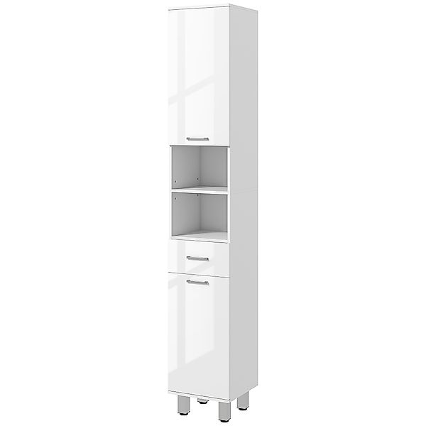 Kleankin Hochschrank Badezimmer, Säulentür mit verstellbaren Regalen, offen günstig online kaufen