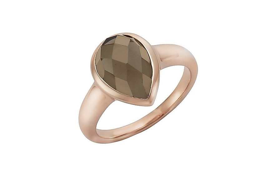 Jamelli Fingerring 925 Silber rosé vergoldet Rauchquarz günstig online kaufen