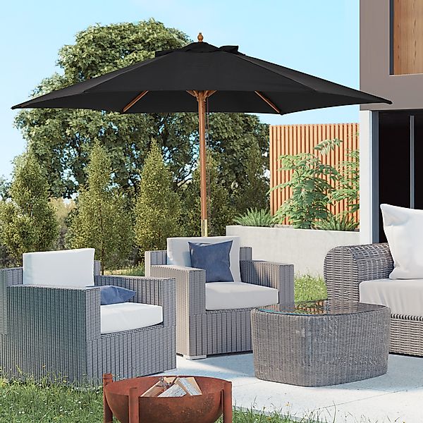 Outsunny Sonnenschirm mit Seilzugmechanismus, LxB: 250x250 günstig online kaufen