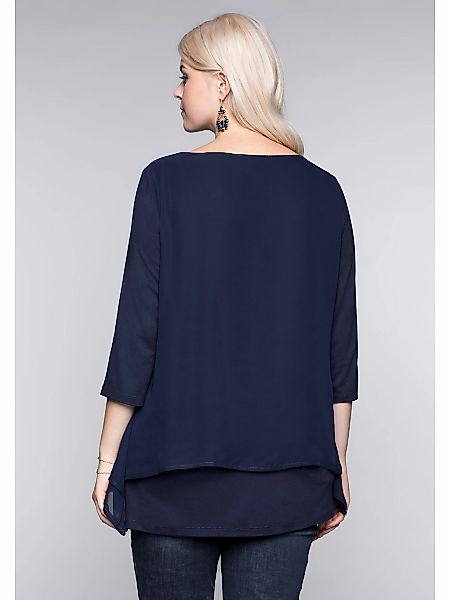 Sheego Blusenshirt "Große Größen", in leichter A-Linie mit Zipfelsaum günstig online kaufen