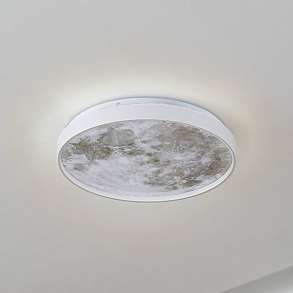 Lindby LED-Deckenleuchte Lune, Kunststoff, Metall, 38 cm günstig online kaufen