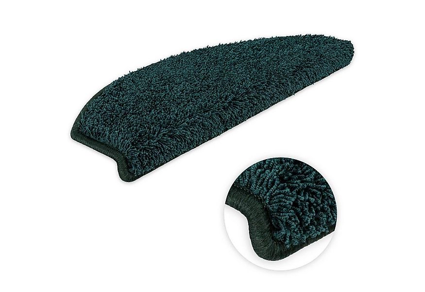 Metzker® Stufenmatte Shaggy Stufenmatten Emphoria Halbrund moosgrün 15 Stüc günstig online kaufen