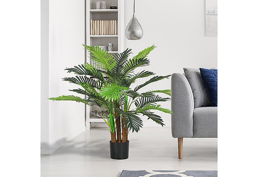 Kunstpflanze Kunst Palme, 100 cm mit 27 Zweige, Zimmerpflanze Palme, HOMCOM günstig online kaufen