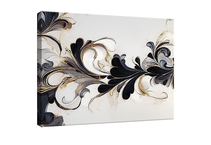 Wallarena Leinwandbild Abstrakt Schwarz Gold Beige Wandbilder XXL Wand Deko günstig online kaufen
