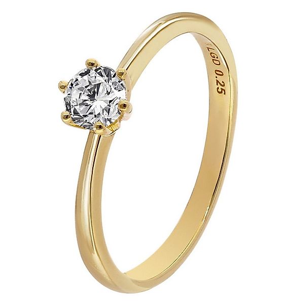Glizz Solitärring Damenring mit Diamant 0,25 ct. Gold 333/8K Brillantring günstig online kaufen