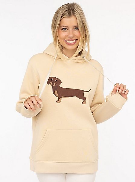 Zwillingsherz Hoodie "Dackel" Stickerei vorne, weiche Fleece Innenseite, be günstig online kaufen