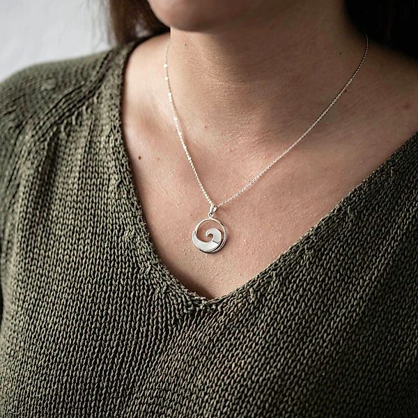 Materia Kettenanhänger Damen Silber Welle Perlmutt günstig online kaufen