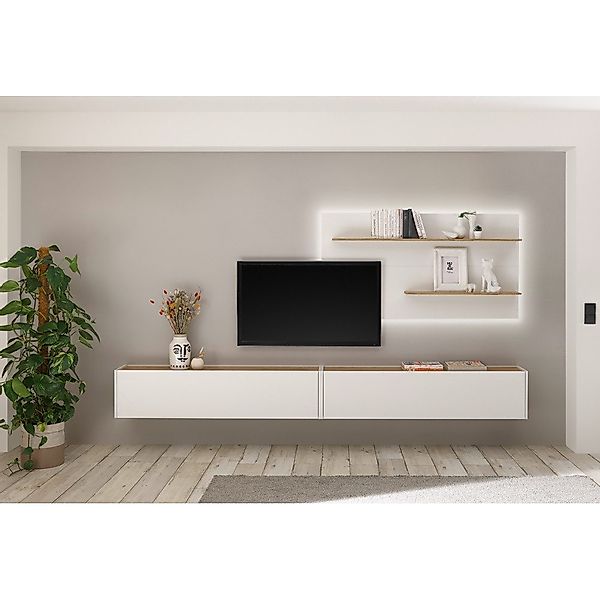 Lomadox Wohnwand CRISP-61, (3-St), weiß mit günstig online kaufen