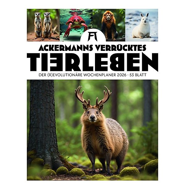 Verrücktes Tierleben - Wochenplaner mit KI-Bildern Kalender 2026 günstig online kaufen
