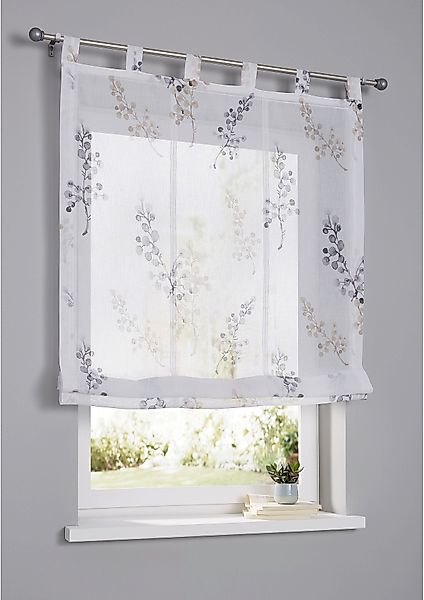 Kutti Raffrollo "Danny" mit Schlaufen ohne Bohren in Führungsschienen Monta günstig online kaufen