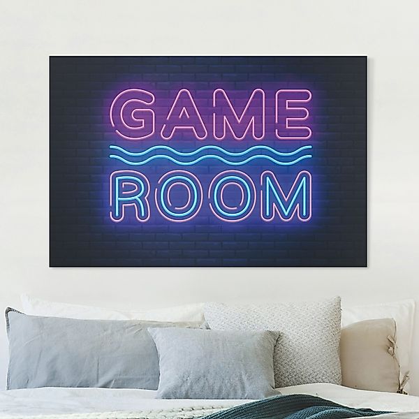 Leinwandbild Neon Schrift Game Room günstig online kaufen