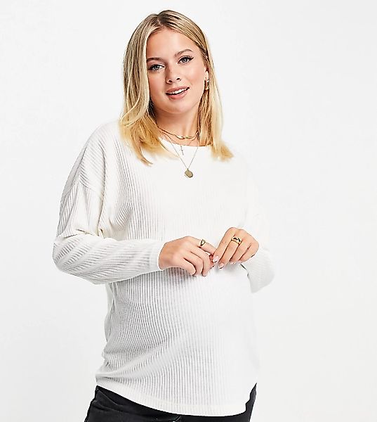 ASOS DESIGN Maternity – Superweiches Oberteil aus kuscheligem Rippstoff in günstig online kaufen