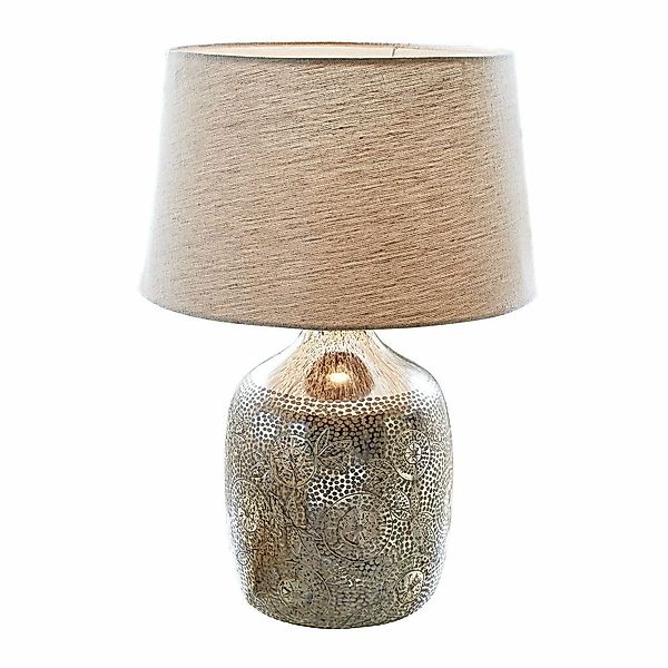 Mirabeau Tischleuchte Tischlampe Leonarda antiksilber/creme günstig online kaufen