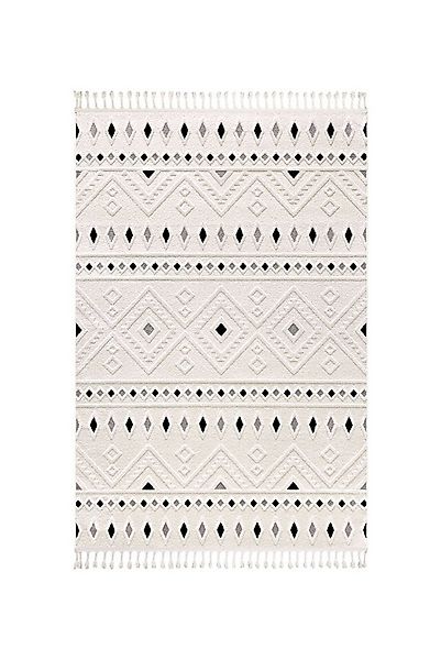Koza Home Teppich Teppich Kurzflor Skandinavisch Modern Creme Schwarz, 80x1 günstig online kaufen
