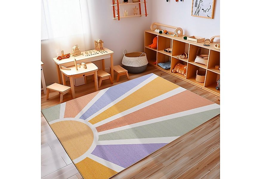 Carpettex Kinderteppich Sonnenstrahlen, Rechteckig, Höhe: 7 mm, Jungen-Mädc günstig online kaufen