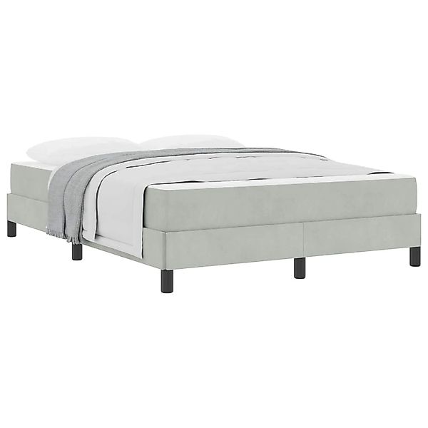 vidaXL Boxspringbett mit Matratze Hellgrau 160 x 220 cm Stoff 3398797 günstig online kaufen