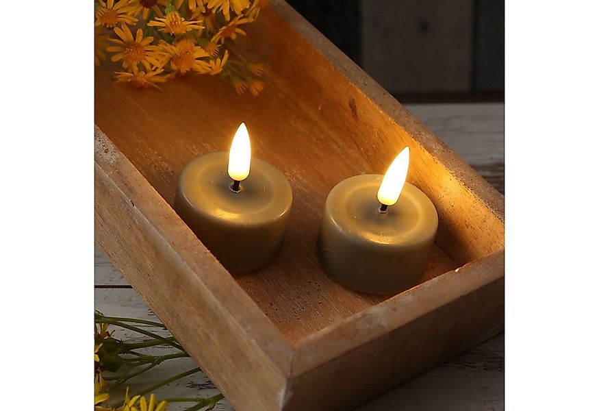 Deluxe Homeart LED-Kerze LED Teelichter Mia flackernd inkl. Batterien D: 4, günstig online kaufen