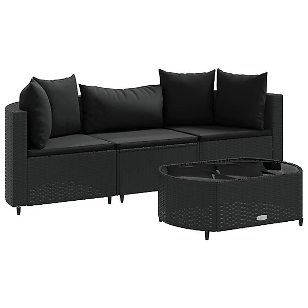 vidaXL Gartenlounge-Set 4-tlg. Garten-Sofagarnitur mit Kissen günstig online kaufen