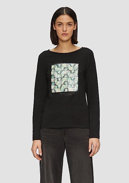 s.Oliver Langarmshirt T-Shirt Langarmshirt mit Frontprint und Pailletten günstig online kaufen