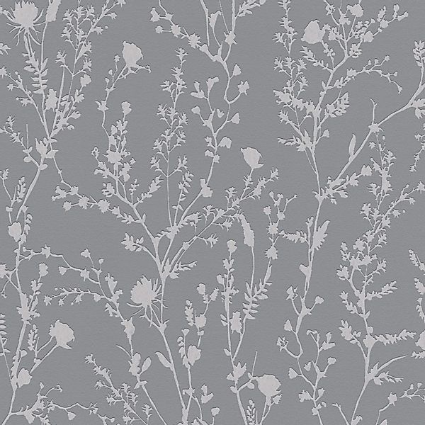 PROFHOME 395463-GU Ton-in-Ton Tapete Floral schimmernd Grau Silber 0,53 m x günstig online kaufen