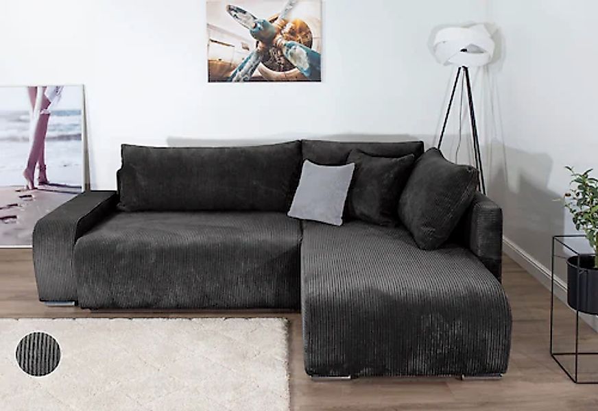 COLLECTION AB Ecksofa »Poppy, L-Form, Breite 227 cm mit Schlaffunktion« ink günstig online kaufen
