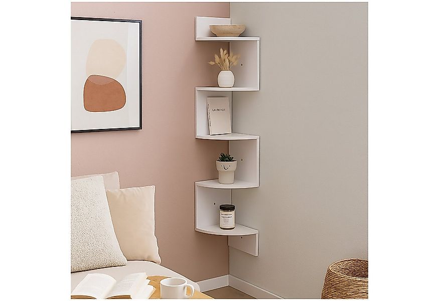 HTI-Living Wandregal Eckregal mit 5 Ablageflächern Thekla Weiß, Stück 1-tlg günstig online kaufen