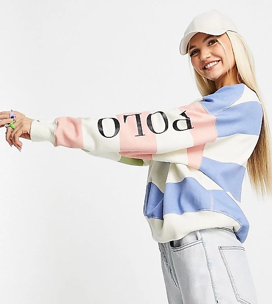 Polo Ralph Lauren x ASOS – Exklusive Collab – Gestreiftes Sweatshirt mit Fa günstig online kaufen