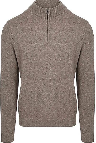 Steppin' Out Half Zip Pullover Merinowolle Taupe - Größe XL günstig online kaufen
