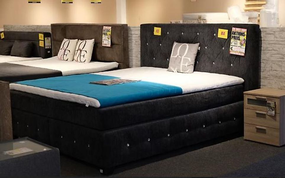 Pleinfeld Abverkauf Boxspringbett / 180 / Anthrazit / Bett günstig online kaufen