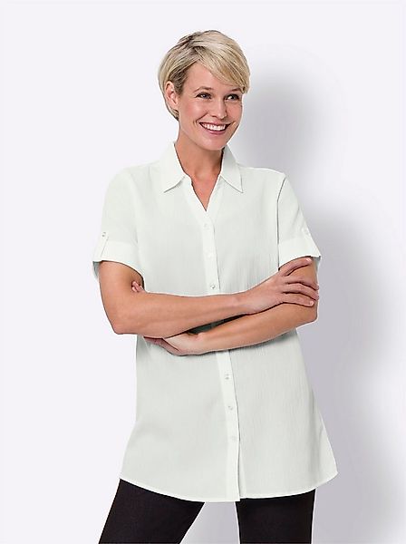 Sieh an! Klassische Bluse Longbluse Kurzarm günstig online kaufen
