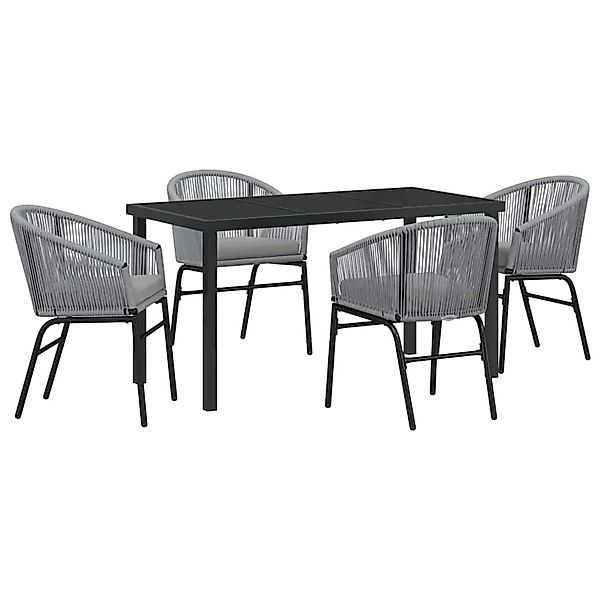 vidaXL Garten Essgruppe 5-Tlg Grau Poly Rattan 3379361 günstig online kaufen
