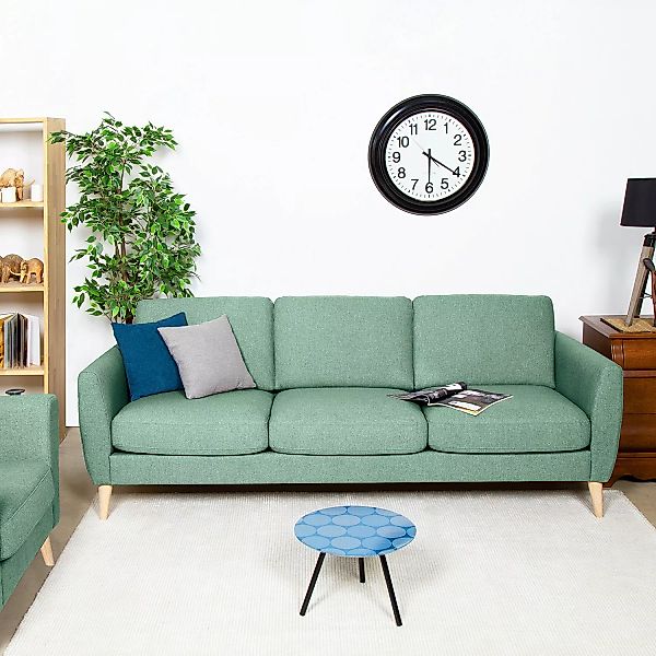 home24 Mørteens Sofa Kustavi 3-Sitzer Mintgrün Polyester 225x80x86 cm (BxHx günstig online kaufen