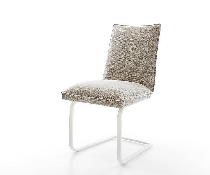 Freischwinger Lelio-Flex Webstoff Soft Beige Freischwinger flach Weiß Tasch günstig online kaufen