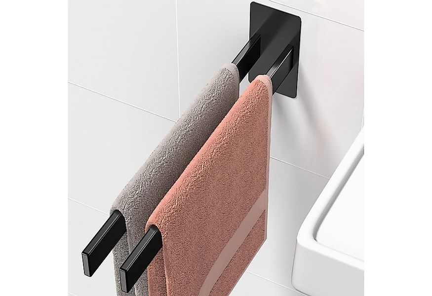 Bundviel Handtuchstange 2-armig Edelstahl Handtuchhalter Ohne Bohren Bad Ha günstig online kaufen