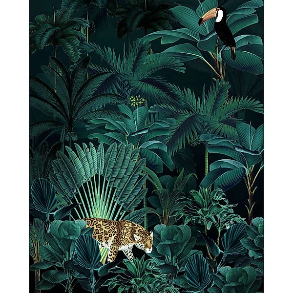 Komar Vliesfototapete Jungle Night 200 cm x 250 cm günstig online kaufen