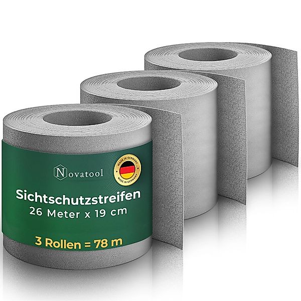 Novatool  PP 78m Zaunsichtschutzrollen Fenster Grau für Doppelstabmattenzau günstig online kaufen