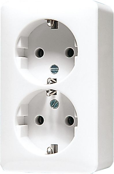 Jung SCHUKO-Steckdose 2-fach 16A 250V 6020 KIA WW - 6020KIAWW günstig online kaufen