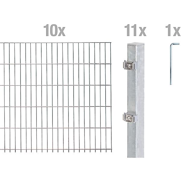 Alberts Doppelstabmattenzaun Grundset, (Set), Höhe: 80-160 günstig online kaufen